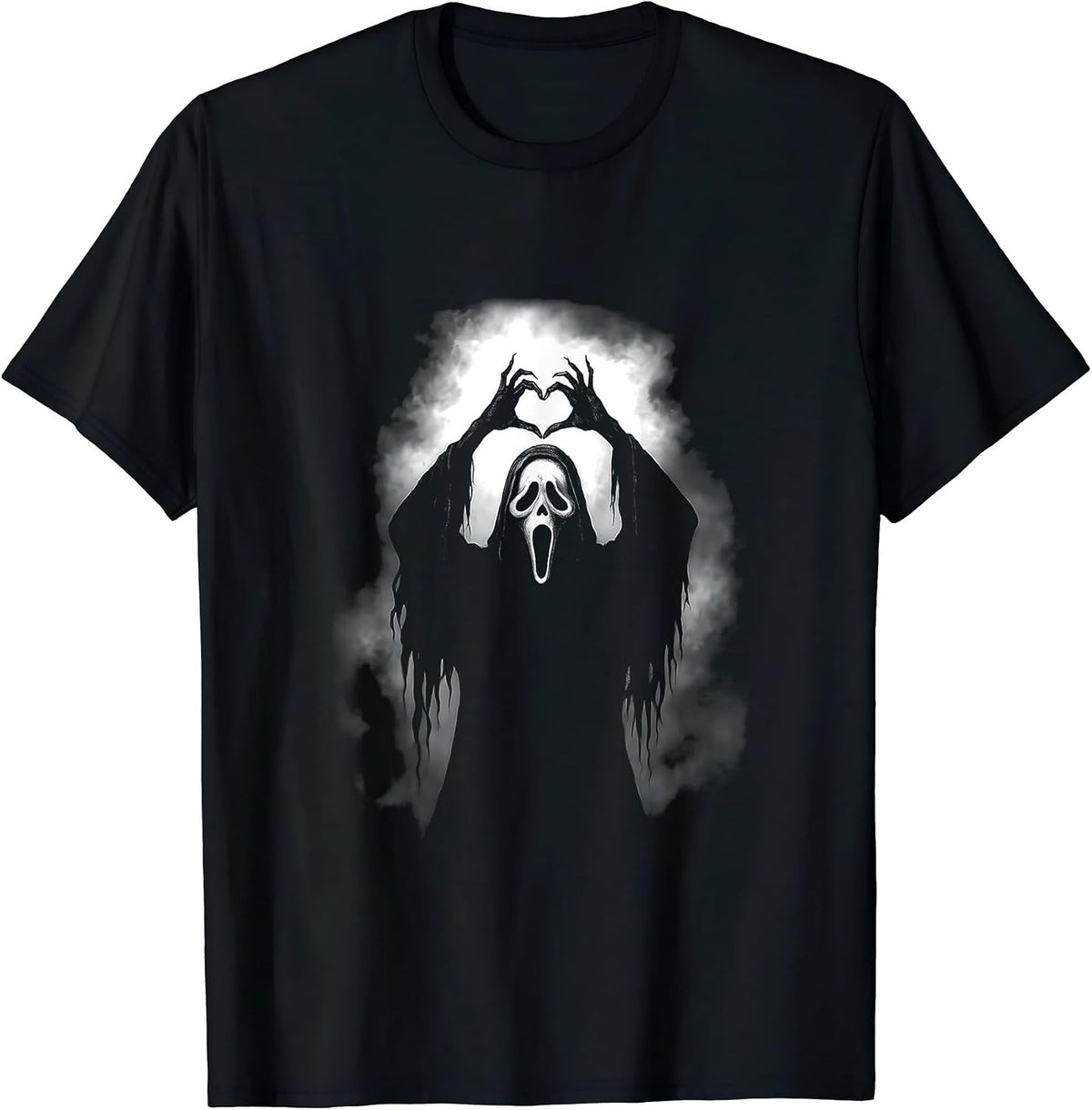Scary Face Horror Creepy Ghost Heart Hands Halloween Spooky T-Shirt