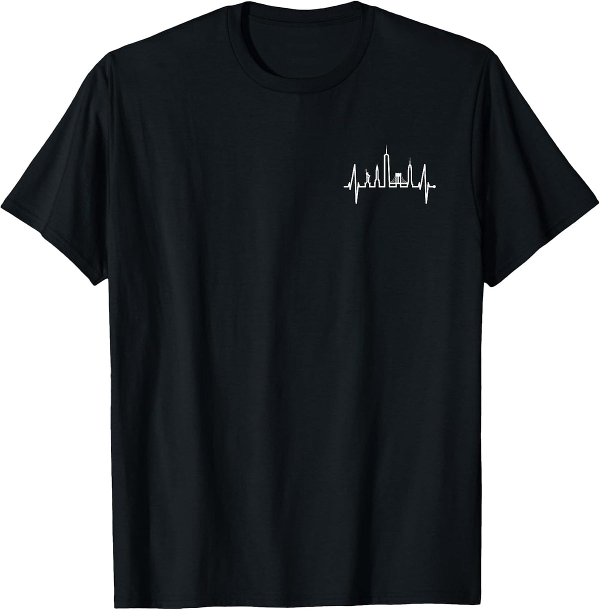 New York Skyline Heartbeat Statue of Liberty New York T-Shirt