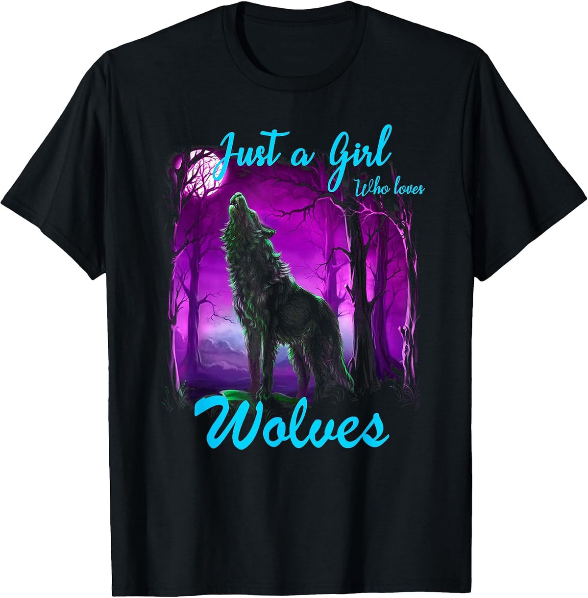 Just a Girl Who Loves Wolves - Wolf Tee for Girls Women T-Shirt