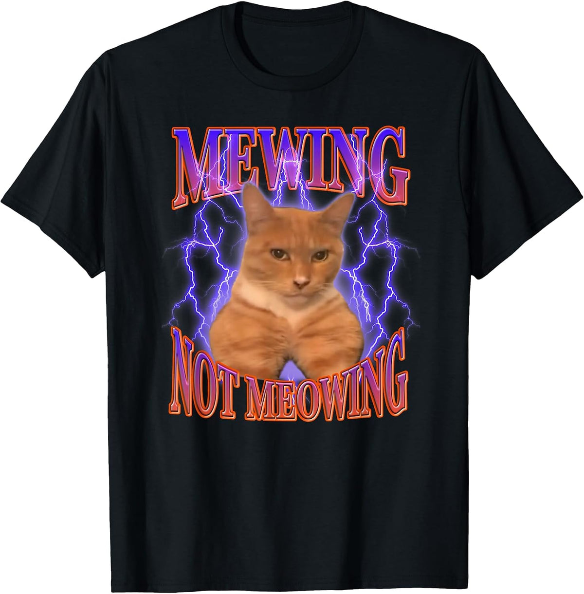 Funny Cat Meme Mewing LooksMax Meowing cat Trend T-Shirt