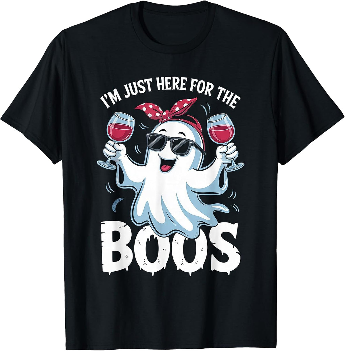I'm Just Here for The Boos Cute Ghost Funny Halloween Women T-Shirt
