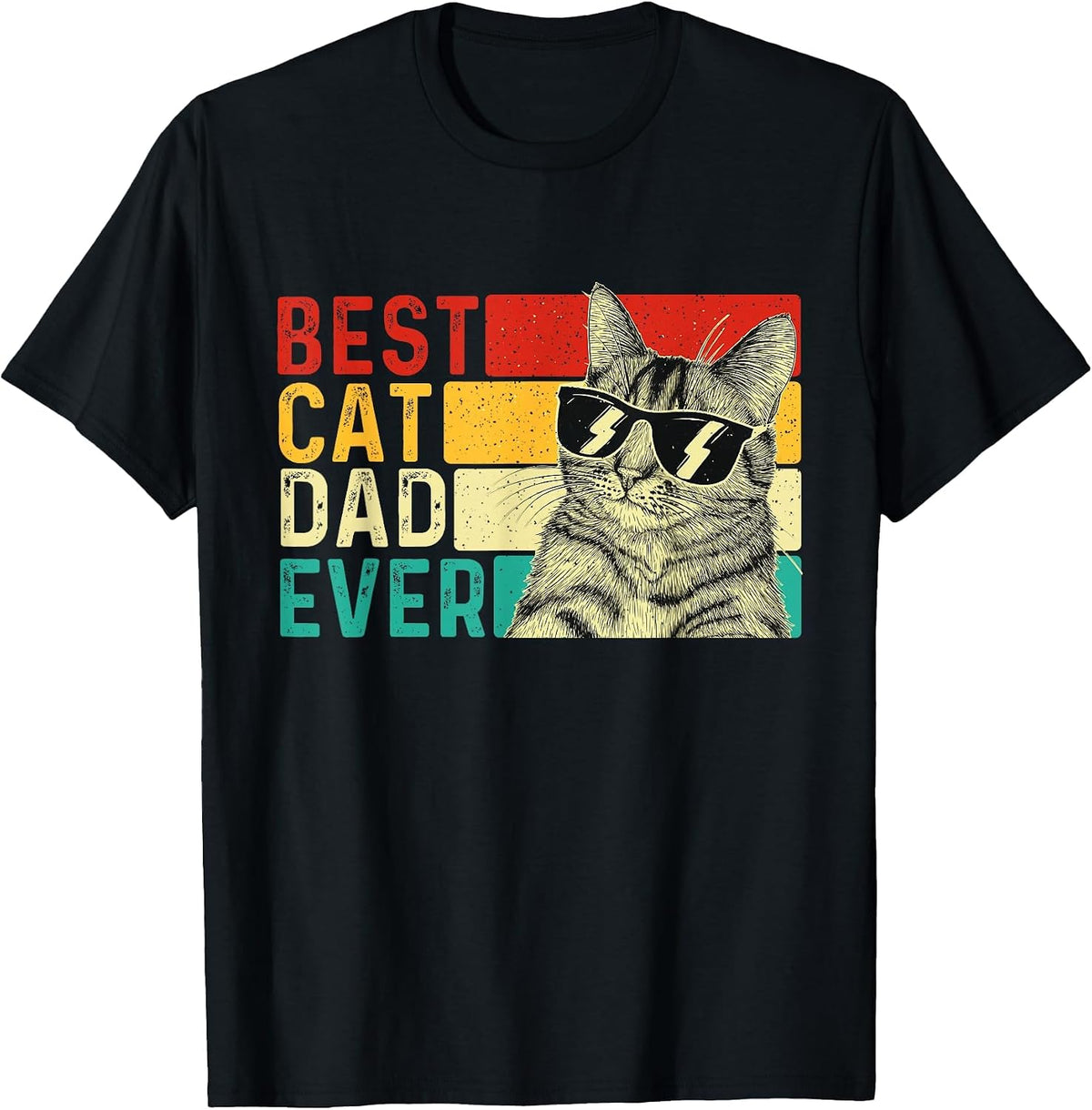 Best Cat Dad Ever - Retro Vintage Animal Pet Lover Kitten T-Shirt