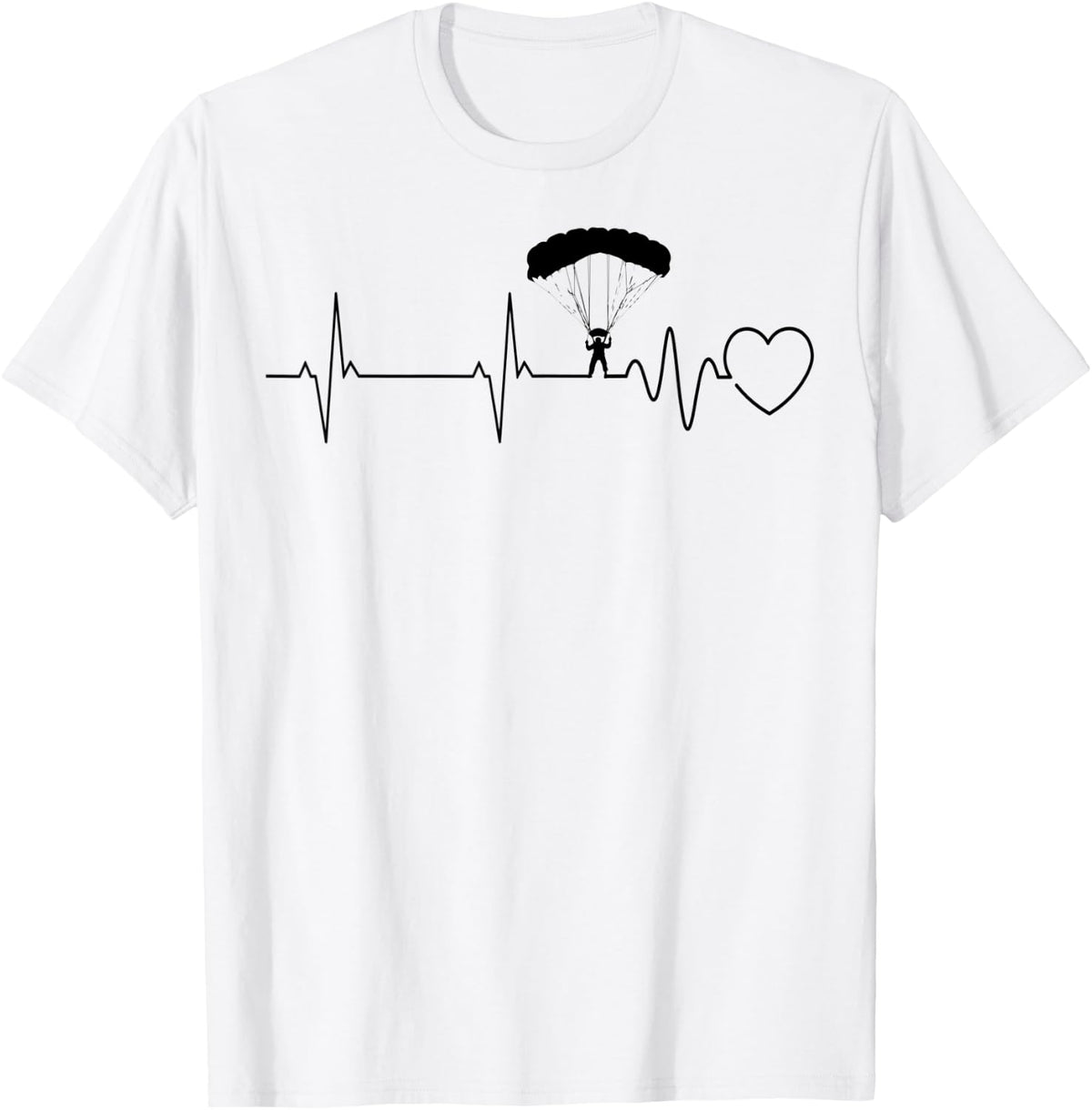 Paragliding Skydiving Heartbeat EKG Paraglider Skydiver T-Shirt