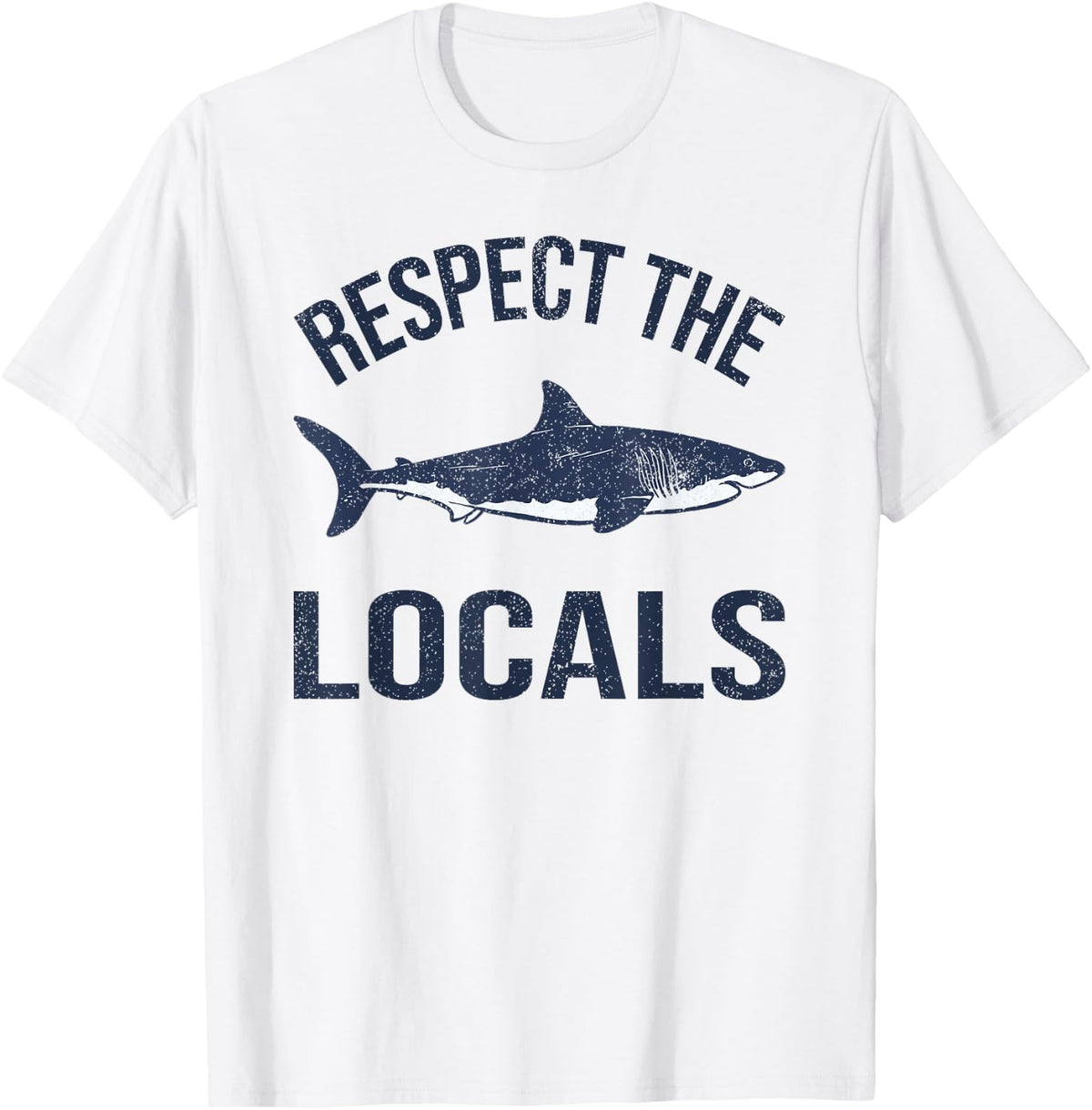 Vintage Respect Locals Ocean Diving Animal Rights Shark T-Shirt