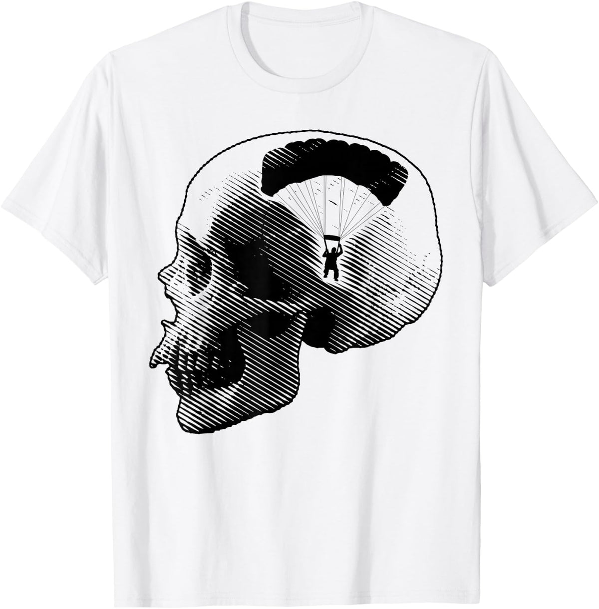 Skydiver Skull Funny Skydiving Parachuting Skydive T-Shirt