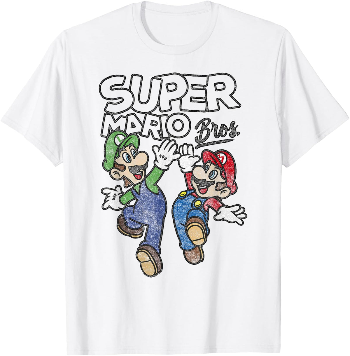 Super Mario Bros. Luigi and Mario High Five Portrait T-Shirt