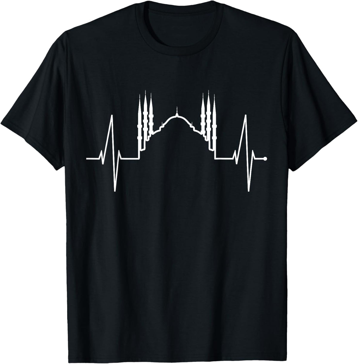 Istanbul Skyline Heartbeat Turkey Blue Mosque Heart Istanbul T-Shirt