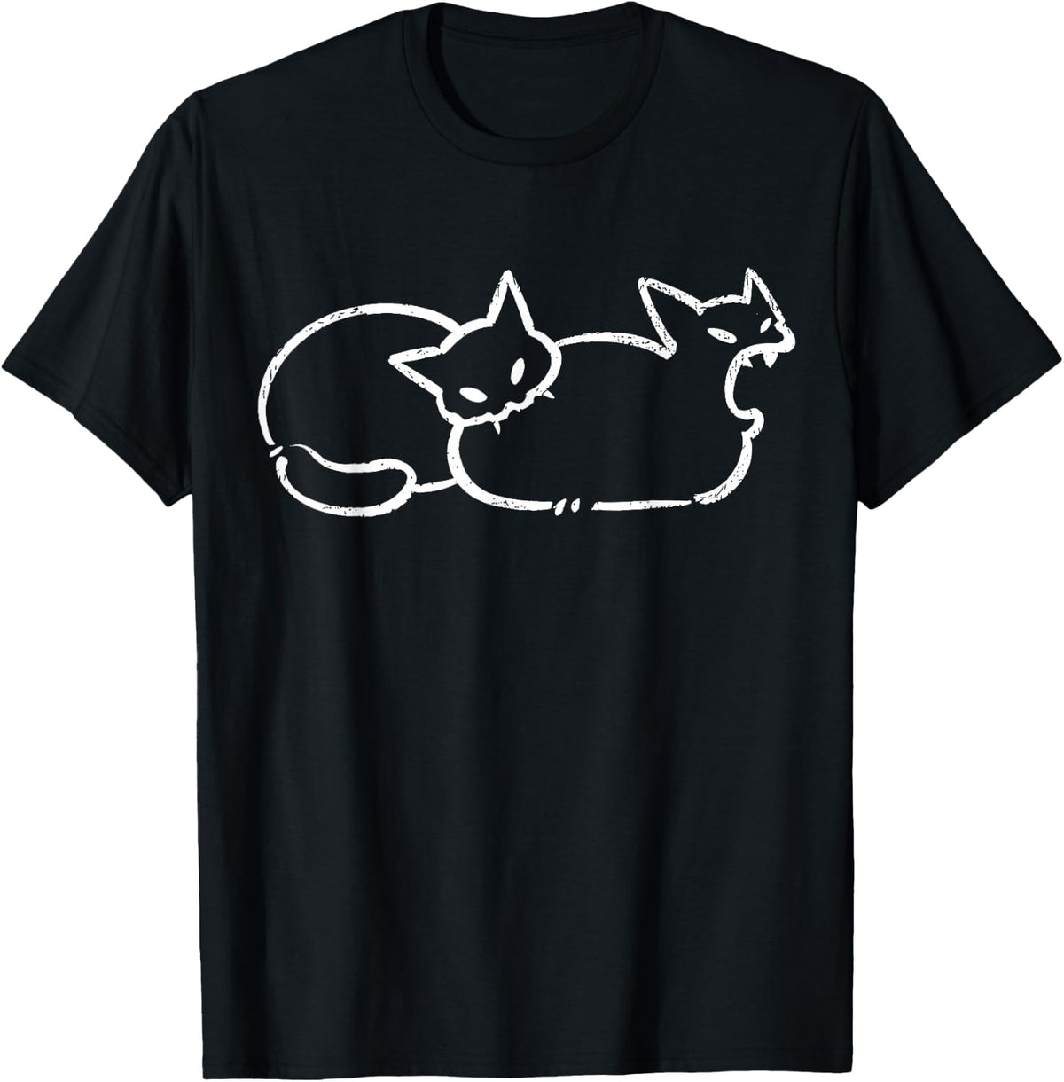 Funny Graphic Cat Biting Cat Butt Funny Cat Meme Humor T-Shirt