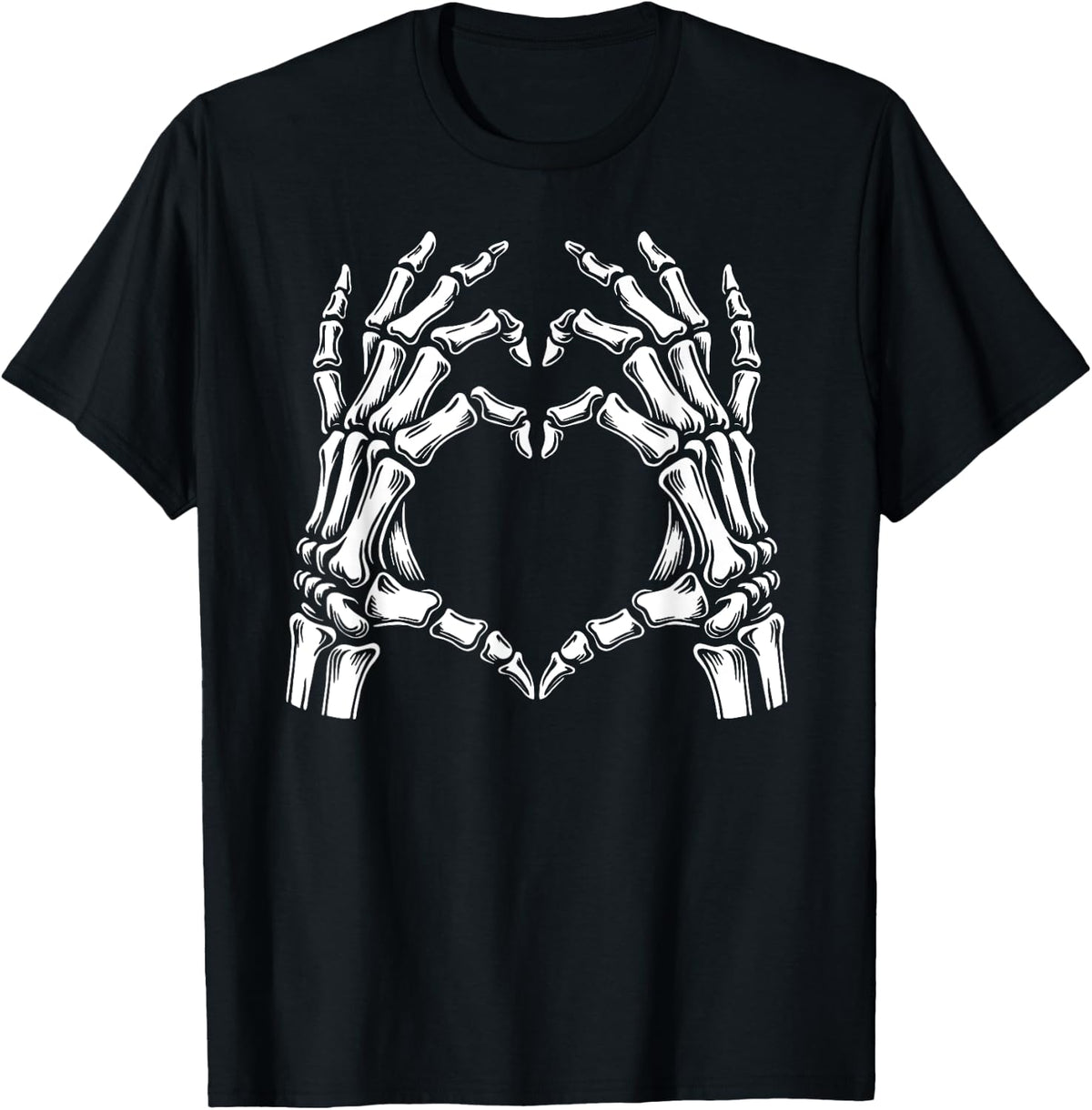 Skeleton Heart Hands Sign Halloween Costume Retro Halloween T-Shirt
