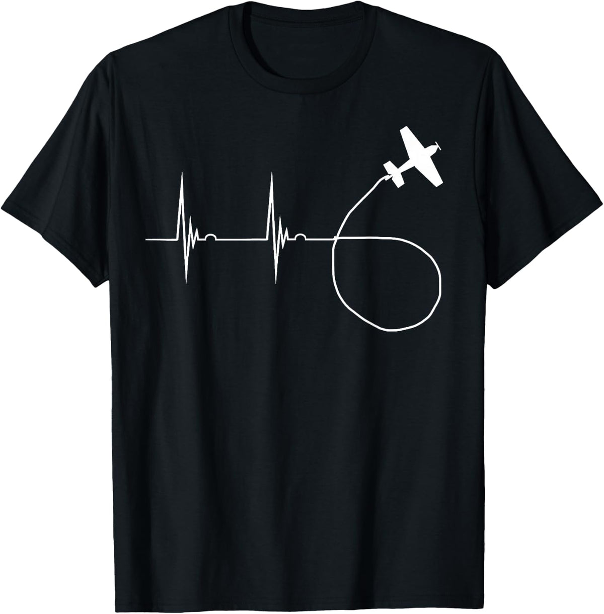 Aerobatic Heartbeat Pulse Biplane EKG Pulseline Airshow T-Shirt
