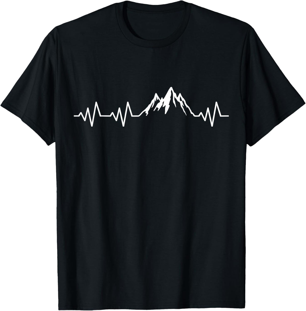 Heartbeat Mountain Hiking ECG Mountaineering Hiker Pulse T-Shirt