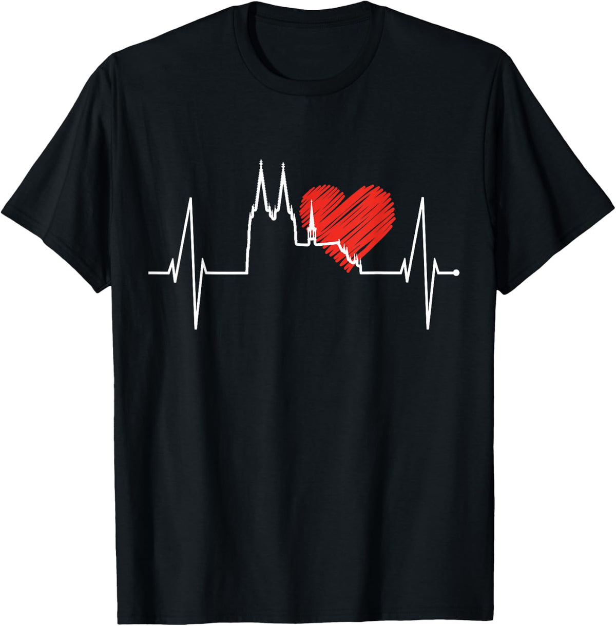 Cologne Skyline Heartbeat Germany Köln Cologne Cathedral T-Shirt