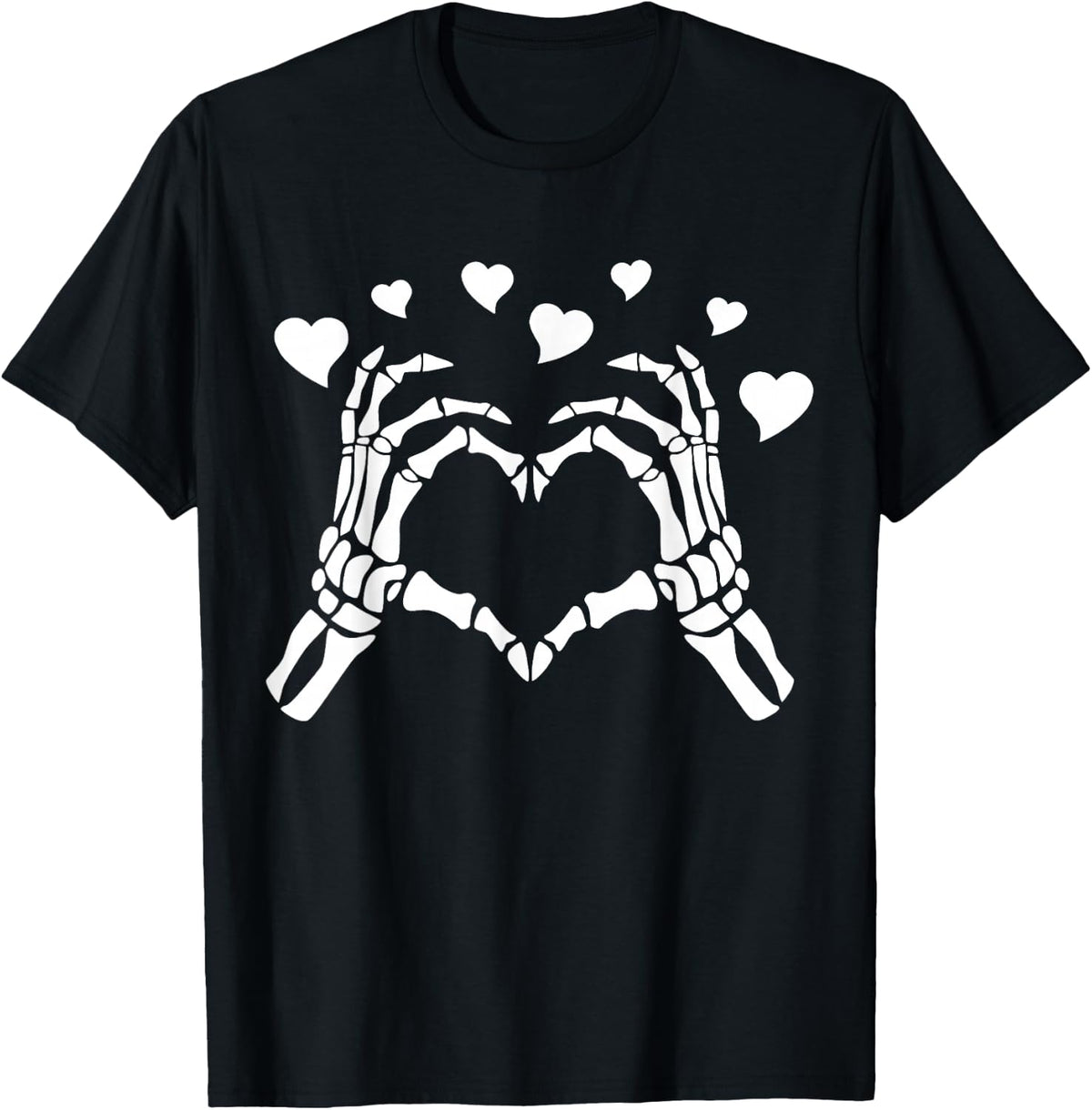 Skeleton Hands Heart Sign Retro Halloween Costume Women T-Shirt