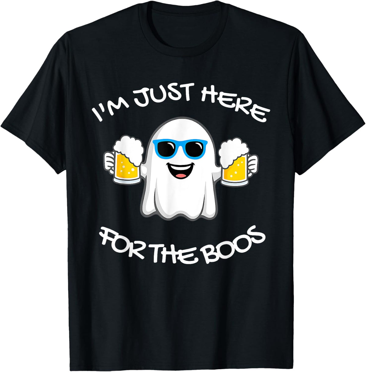 I'm Just Here For The Boos Halloween Women Ghost Cute Funny T-Shirt