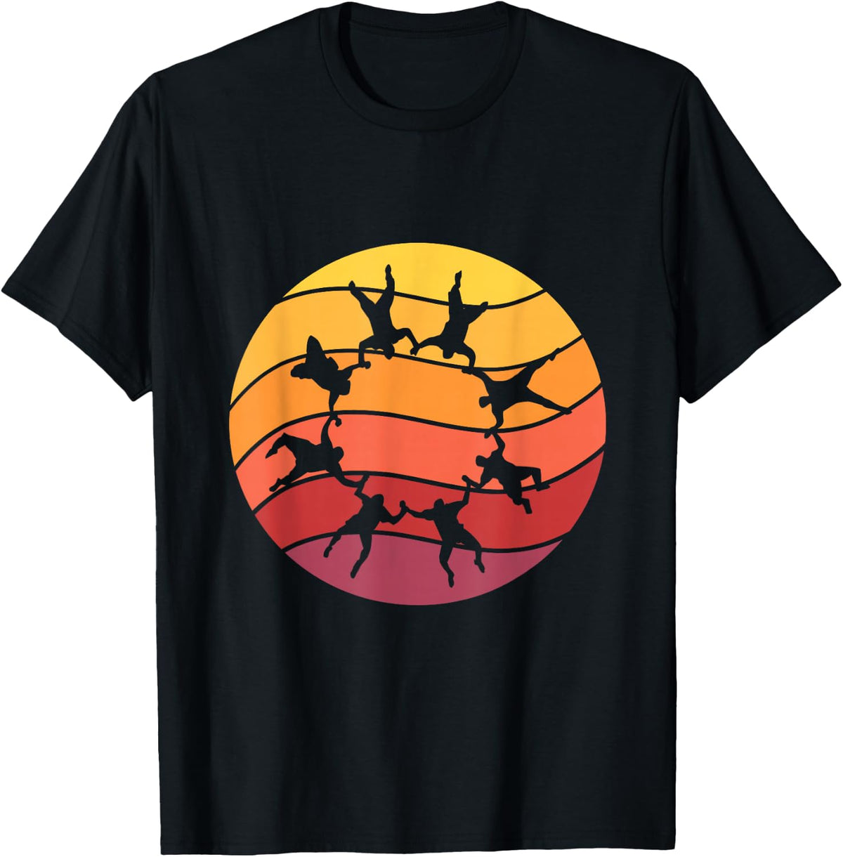 Skydiving Circle Retro Parachute Paragliding Parachutist T-Shirt