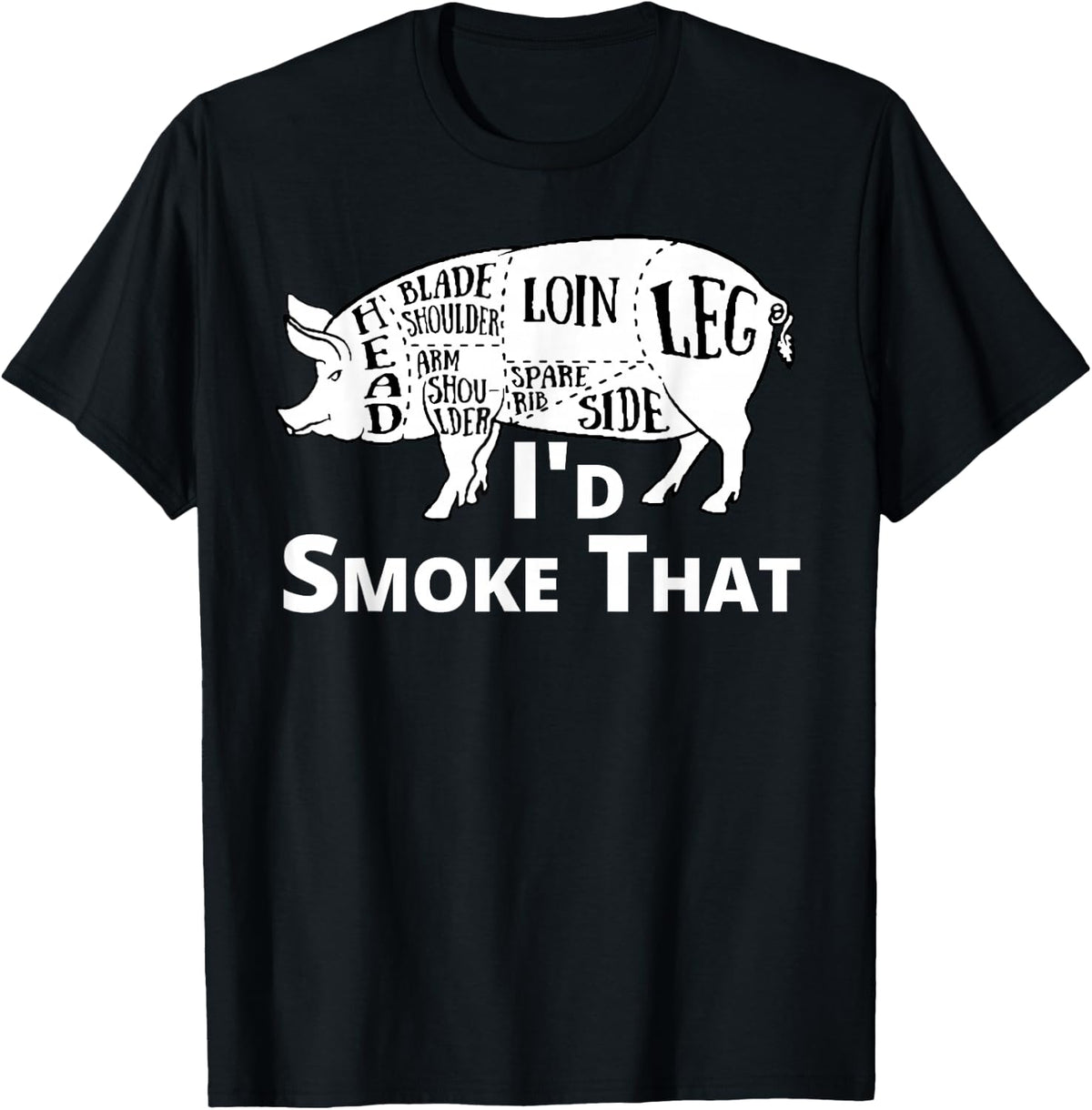 BBQ Grill Pig Shirt Funny Pork I'd Smoke That Mens T-Shirt