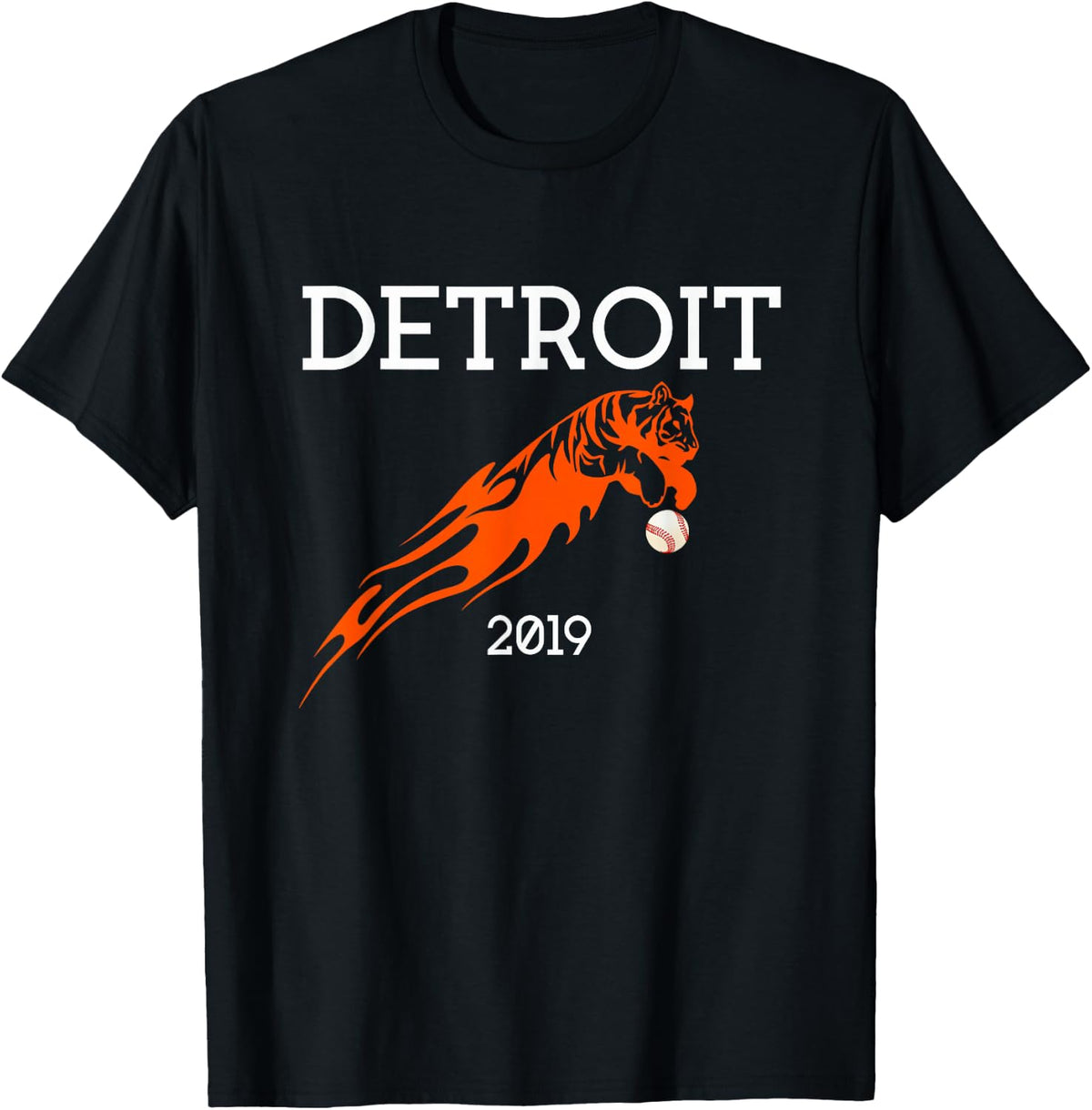 Distressed Tiger Mascot Tshirt 2019 For Detroit Hometown T-Shirt