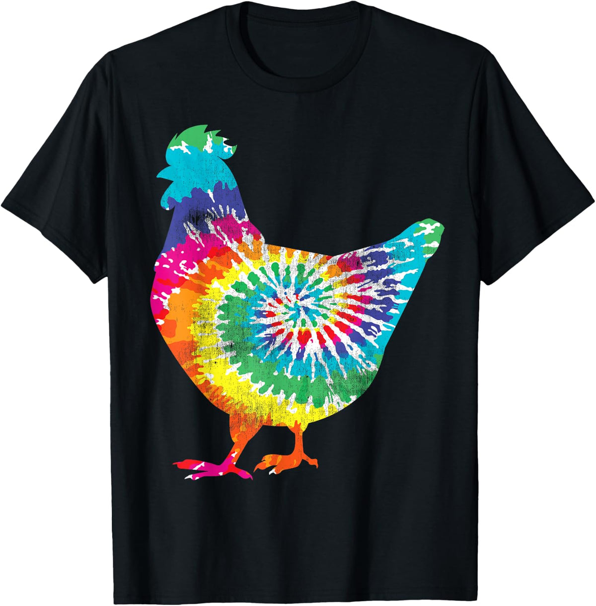 Tie Dye Chicken for Hippy Farmer Hobby Farm T-Shirt Small