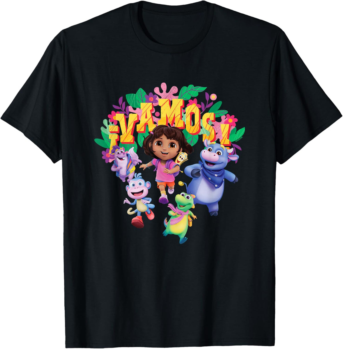 Dora the Explorer ¡Vamos! Group Shot Colourful Chest Logo T-Shirt