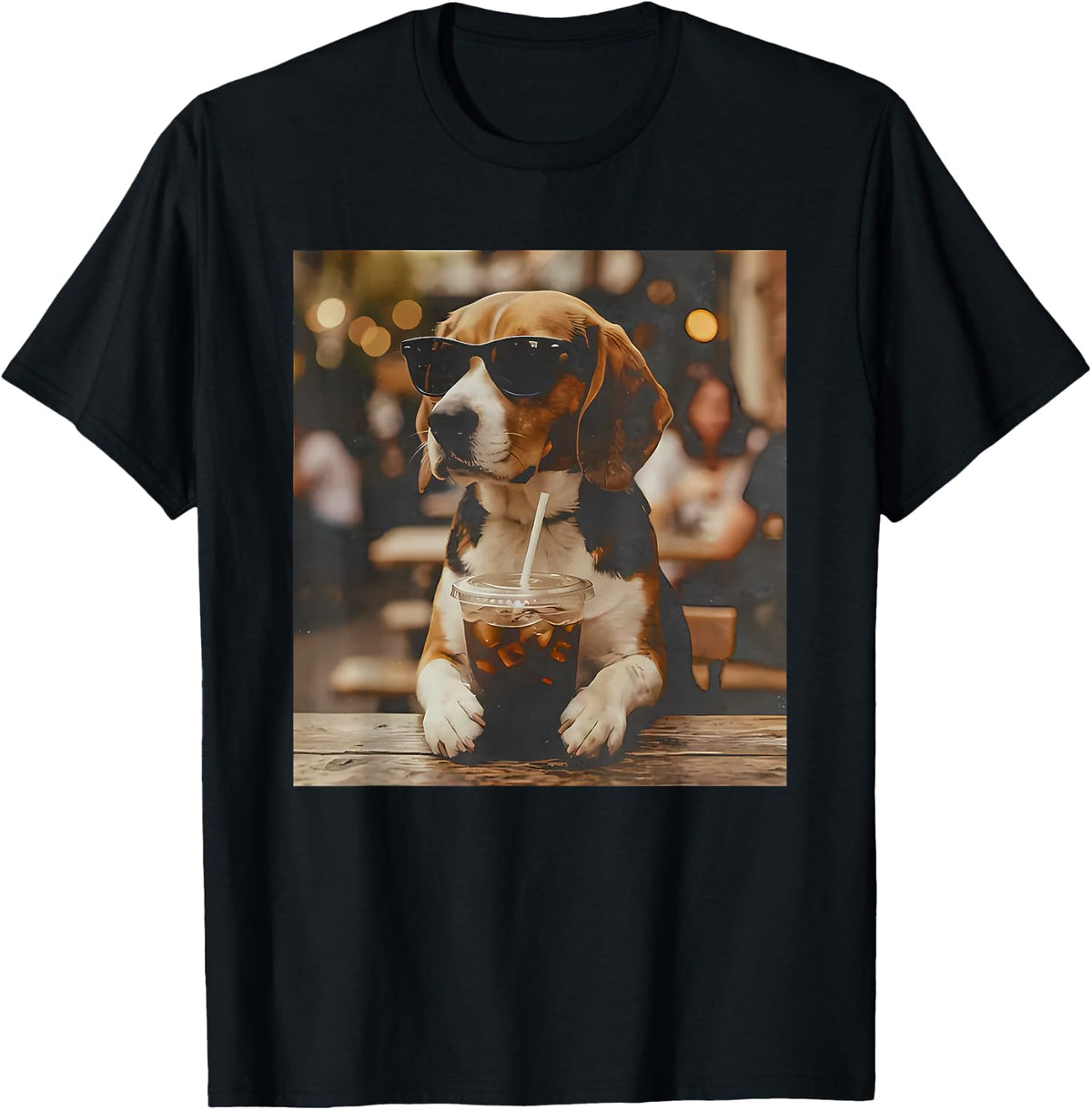 Beagle Drinking iced Coffee T-Shirt