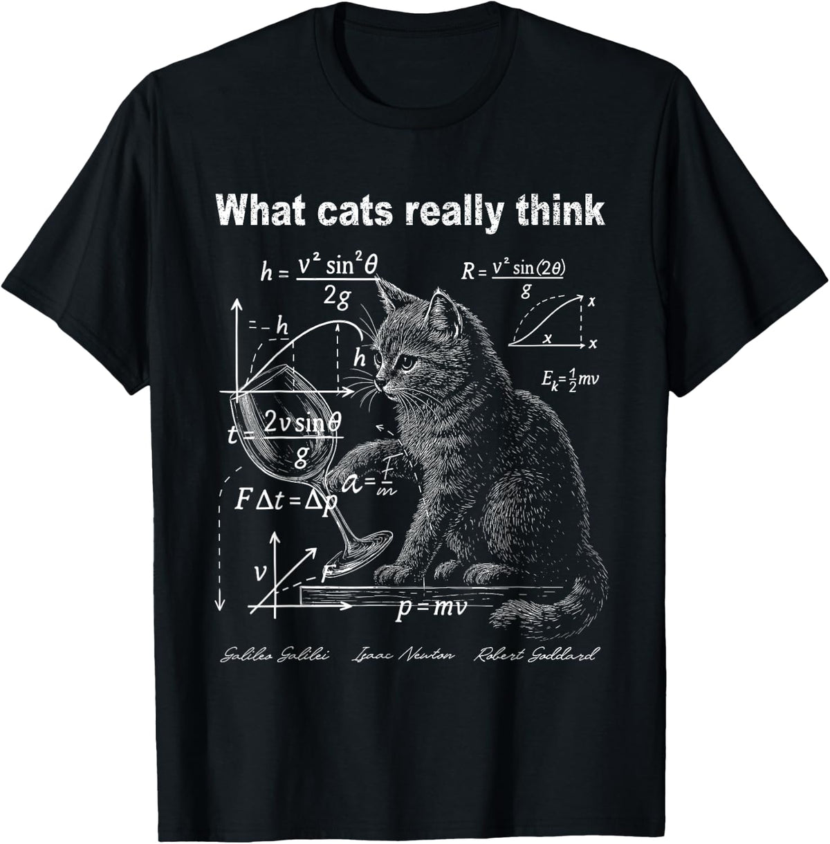 What Cats Really Think Funny Cat Physics Humor Graphic T-Shirt