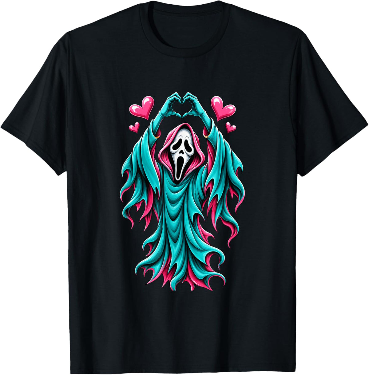 Halloween Horror Ghost Hand Heart Costume Men Women Kids T-Shirt