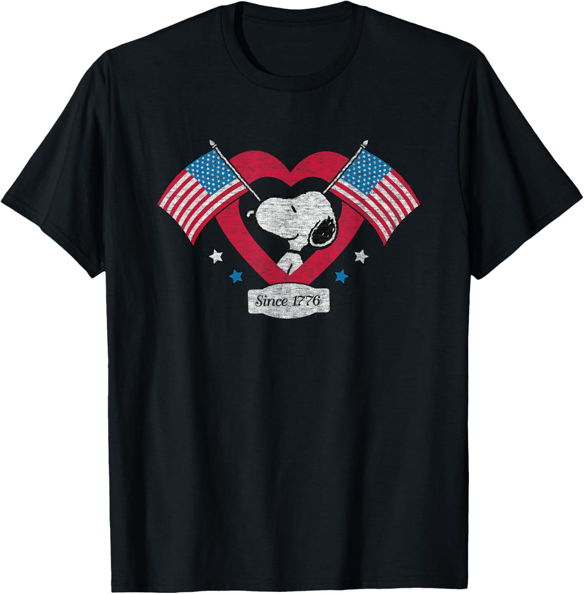 Peanuts - Snoopy Since 1776 Flag Heart T-Shirt