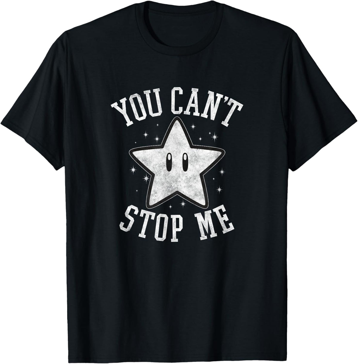 Super Mario Super Star You Can't Stop Me Faded Nintendo Icon T-Shirt