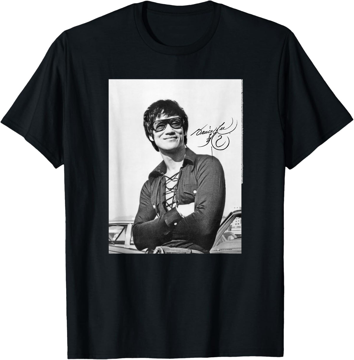 Bruce Lee Black and White Vintage Portrait Cool Pose 1970's T-Shirt