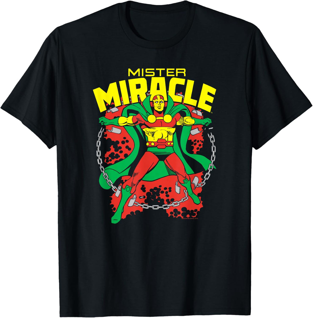 Trevco DC Comics Mister Miracle Unisex-Adults & Kids Black T-Shirt