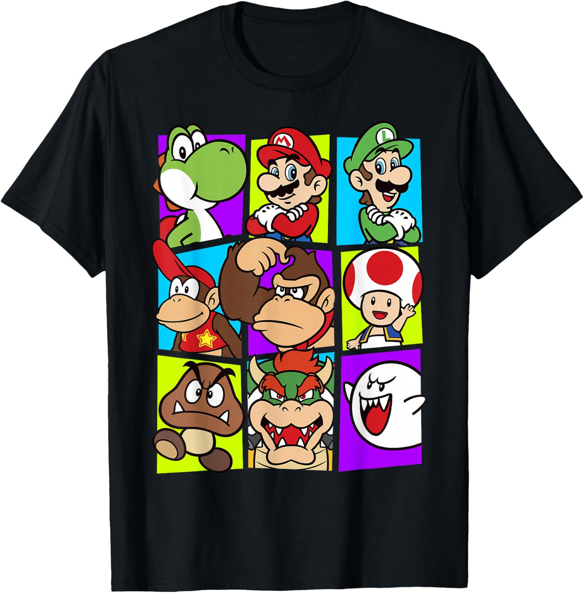 Super Mario Yoshi Luigi Bowser & Gang Box-Up Graphic T-Shirt T-Shirt