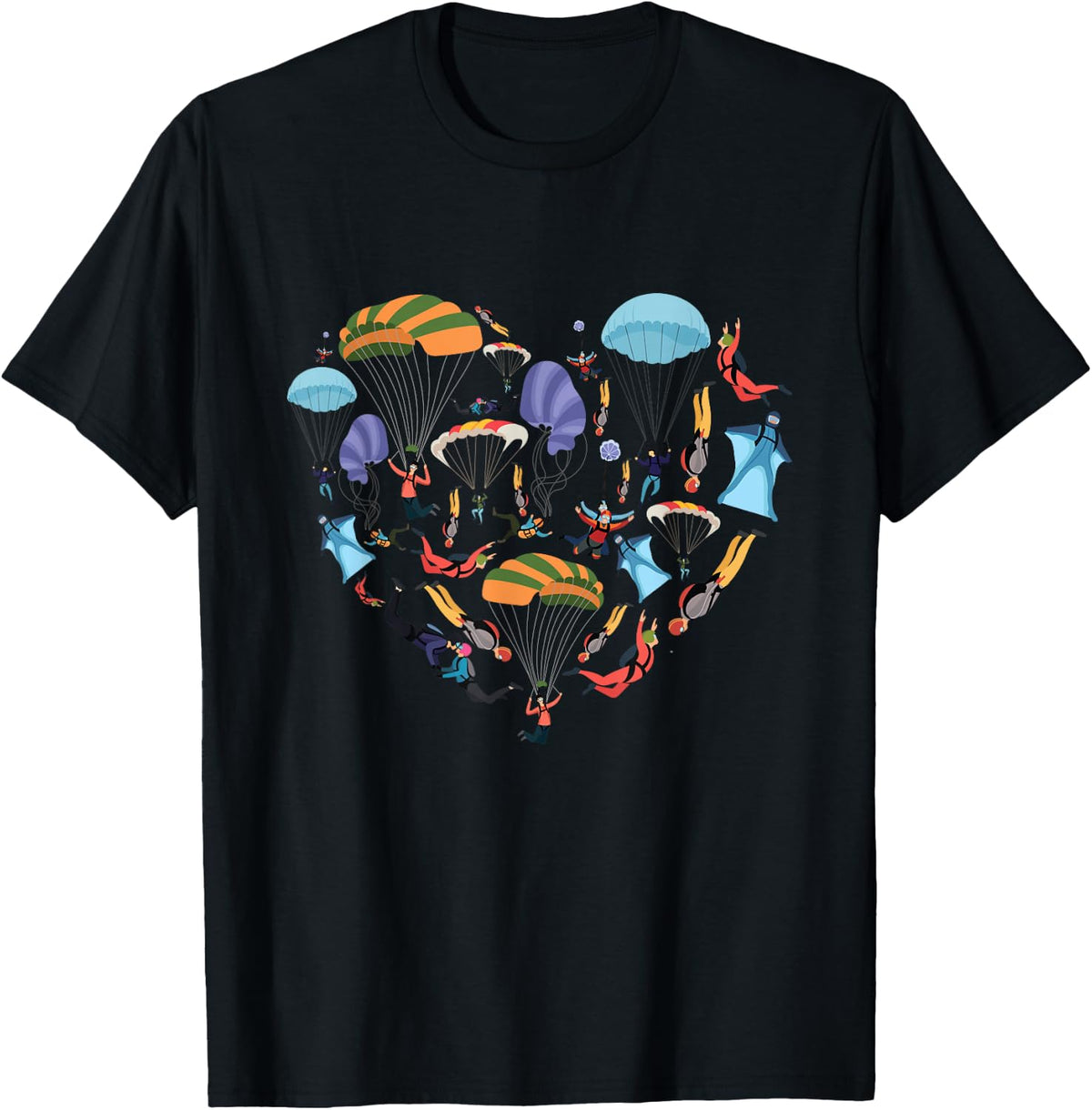 Skydiver Skydiving heart love Skydive Parachute Parachuting T-Shirt