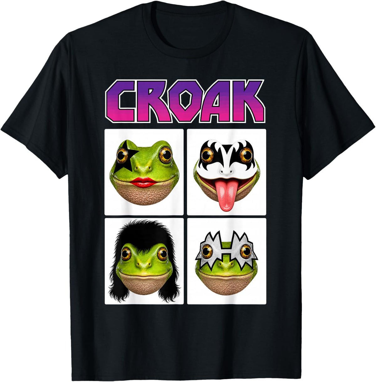 Retro Music Croak Frogs Rock Band Frog T-Shirt