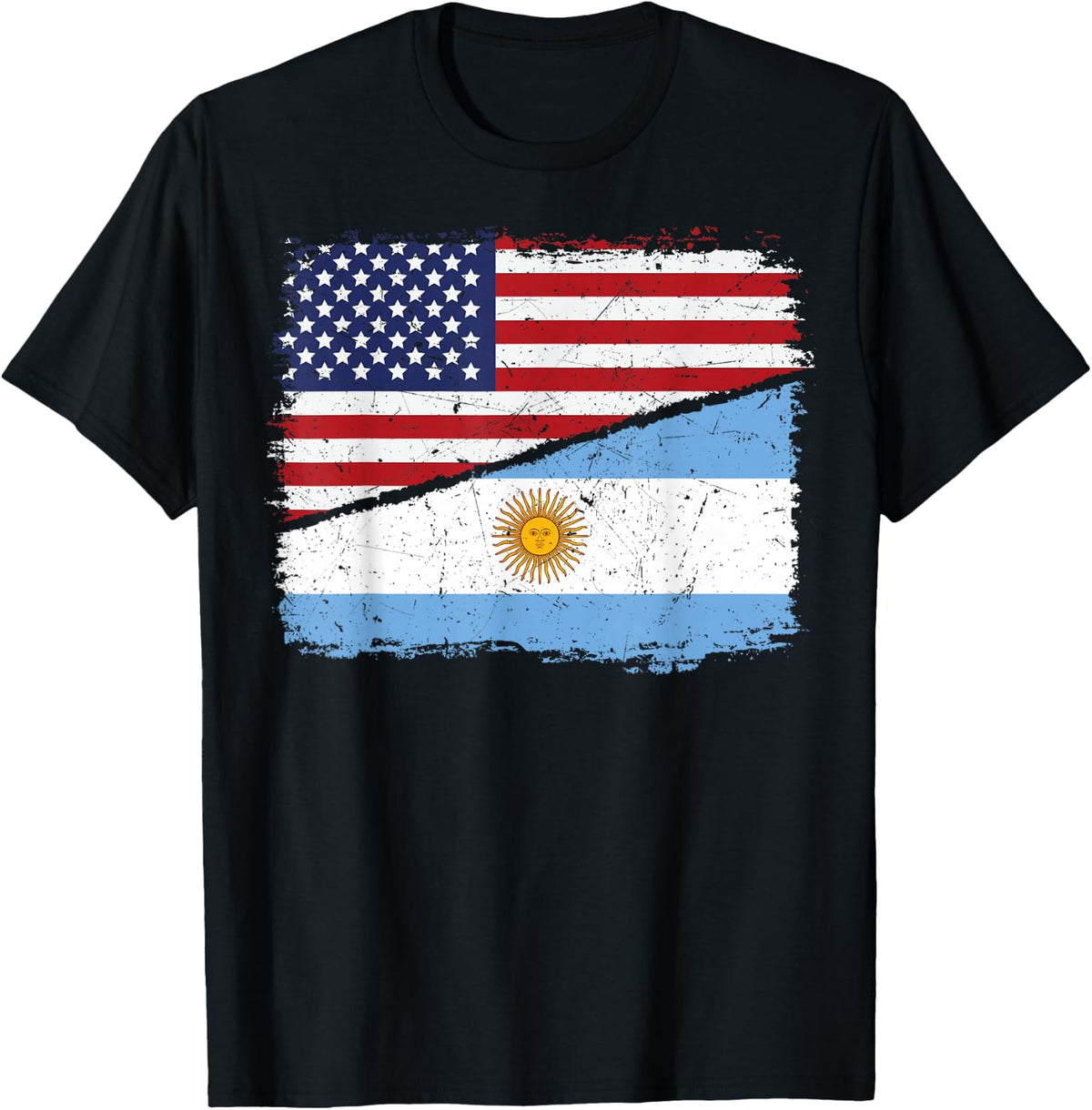 Half American Half Argentine USA Flag Argentina Flag T-Shirt