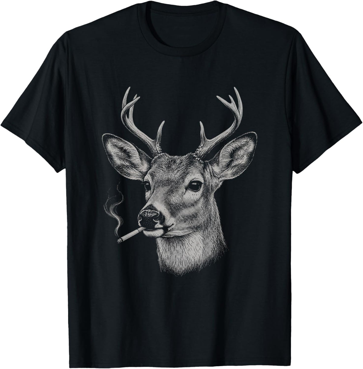 Funny Smoking Buck for Men Women Deer Smoking Cigarette T-Shirt
