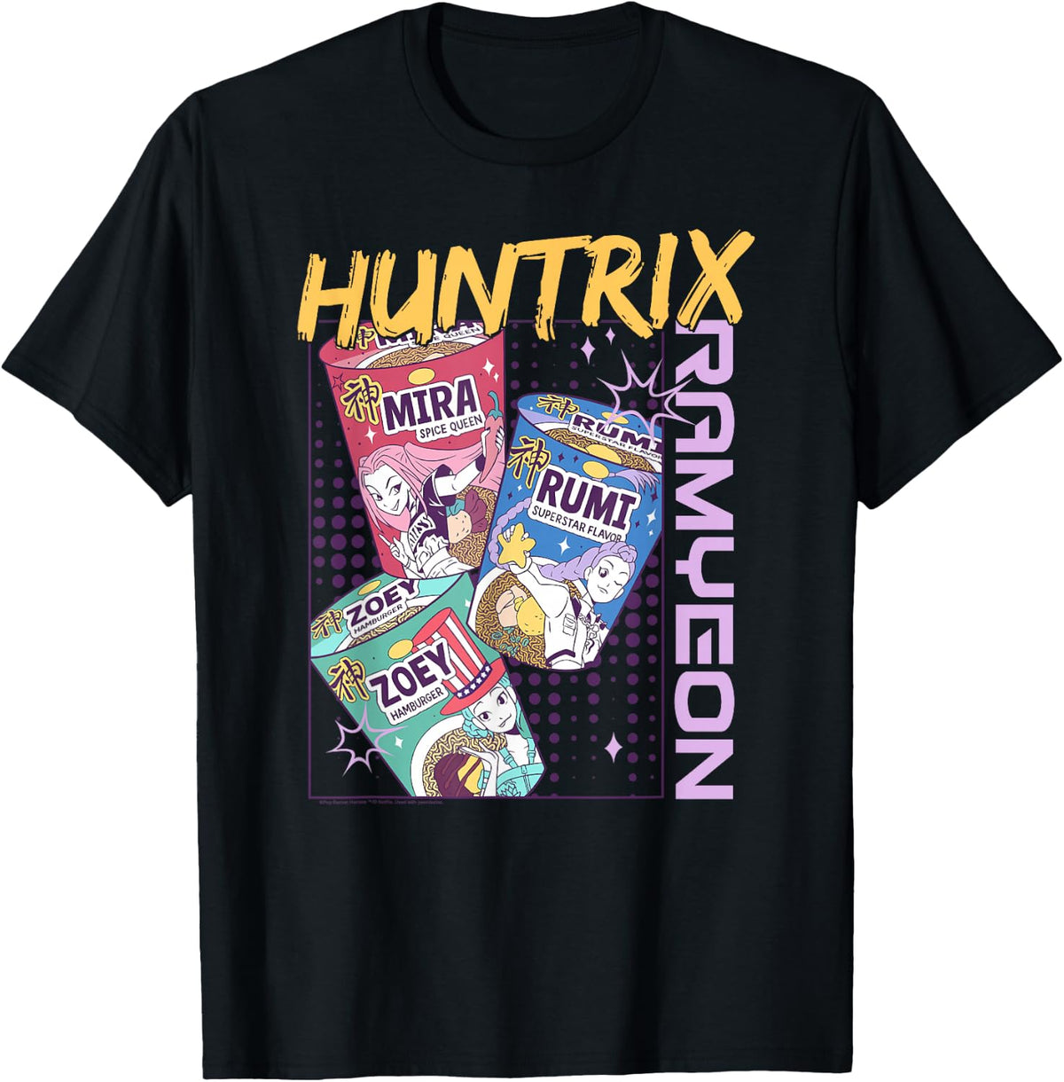 Kpop Demon Hunters Huntrix Ramyeon Full Color T-Shirt