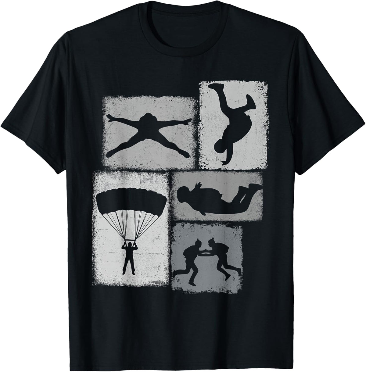 Skydiving Collage Skydiver Men Women Parachutist Instructor T-Shirt