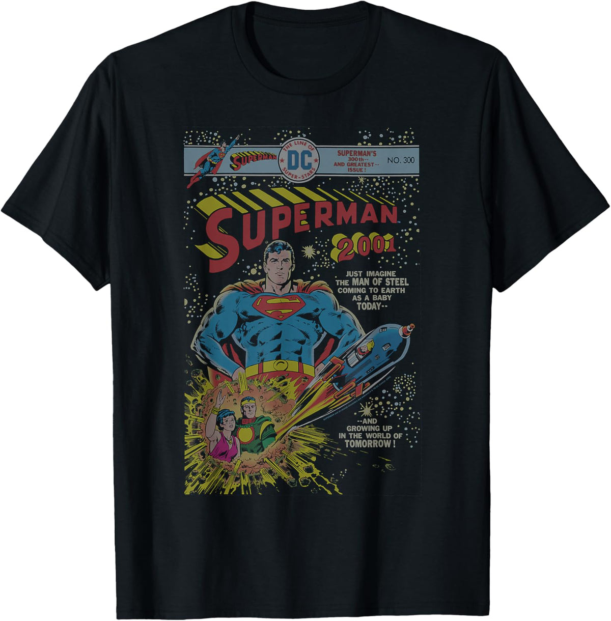 DC Comics Superman 2001#300 Retro Comic Cover T-Shirt Small