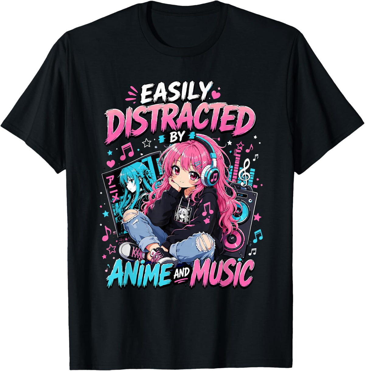 Anime and Music Chibi T-Shirt