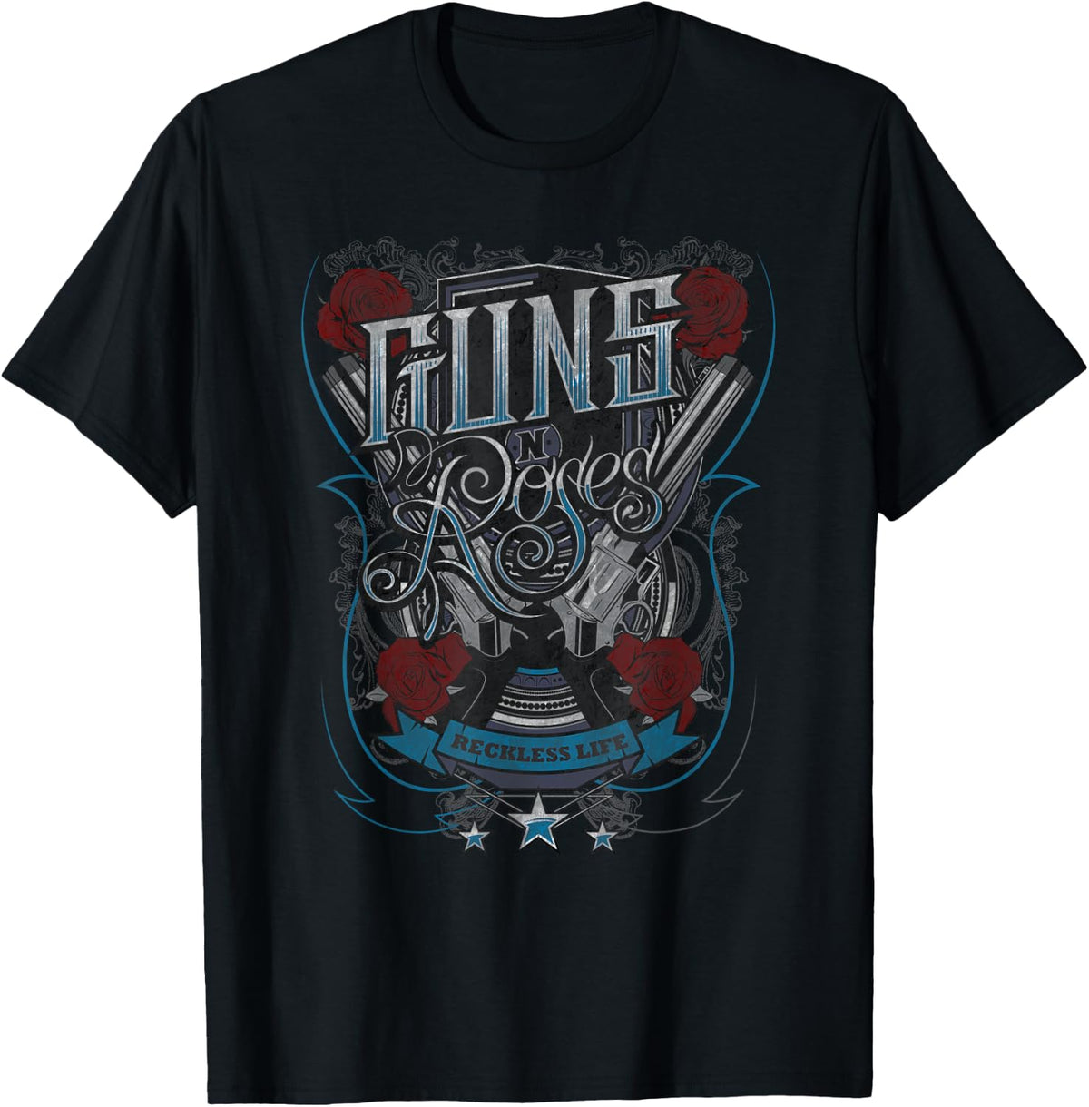 Guns N' Roses Official Reckless Life Guns T-Shirt Small