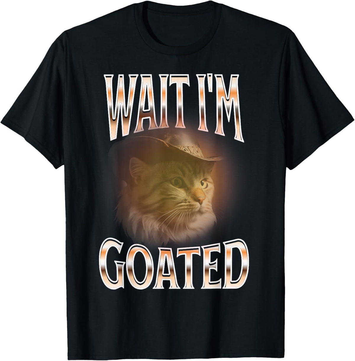 Wait I'm Goated Cat Funny Meme Humor 90s T-Shirt