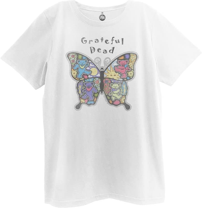 Ripple Junction Grateful Dead Womens T-Shirt Butterfly Dancing Bears Juniors Loose Fit Boyfriend Tee Officially Licensed