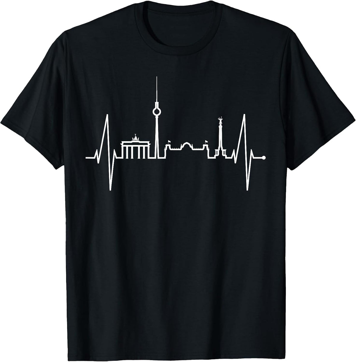 Berlin Skyline German Heartbeat Germany Fan I Love Berlin T-Shirt