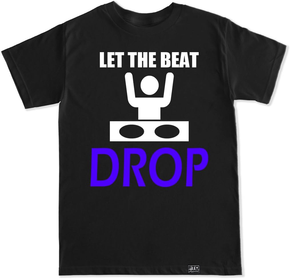 FTD Apparel Men's Let The Beat Drop EDM Concert T Shirt
