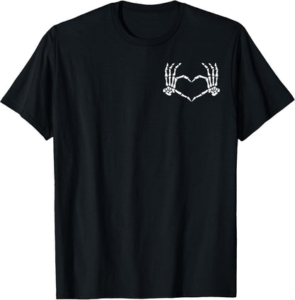 Skeleton Hands Heart Halloween Costume Men Women Girls T-Shirt