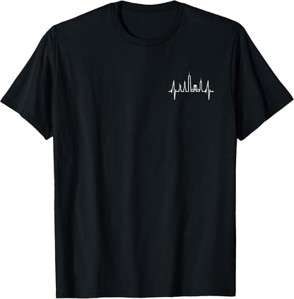 New York Skyline Heartbeat Statue of Liberty New York T-Shirt
