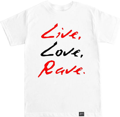 FTD Apparel Men's Live Love Rave v2 Red T Shirt