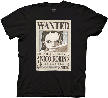 Ripple Junction One Piece Nico Robin Full Wanted Poster Anime Adult Unisex 100% Cotton Crew T-Shirt
