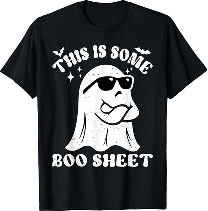 Funny Halloween Boo Ghost Sunglasses This is Some Boo Sheet T-Shirt