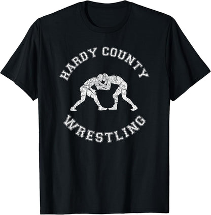 Hardy County Wrestling Distressed Retro Wrestler T-Shirt